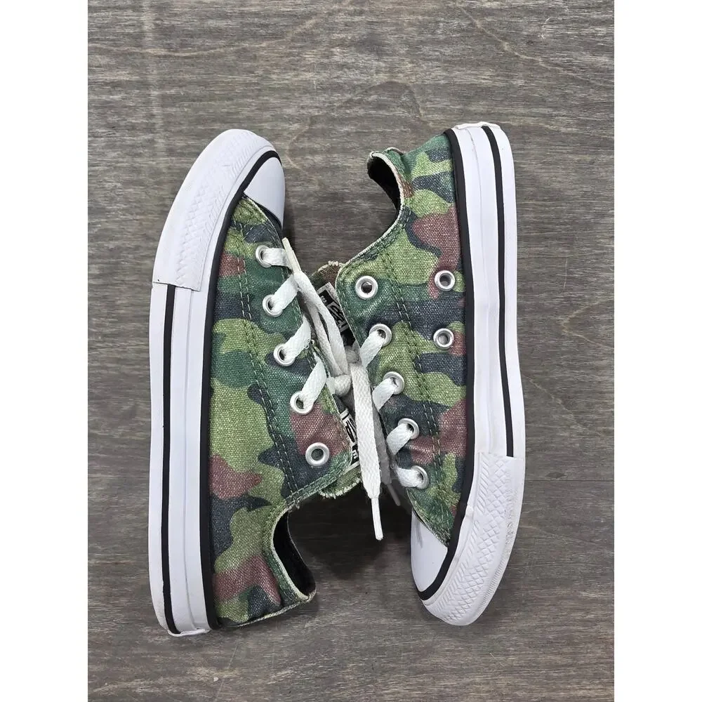 Converse Chuck Taylor All Star Green Camo Low Top Sneakers Size 1 Junior